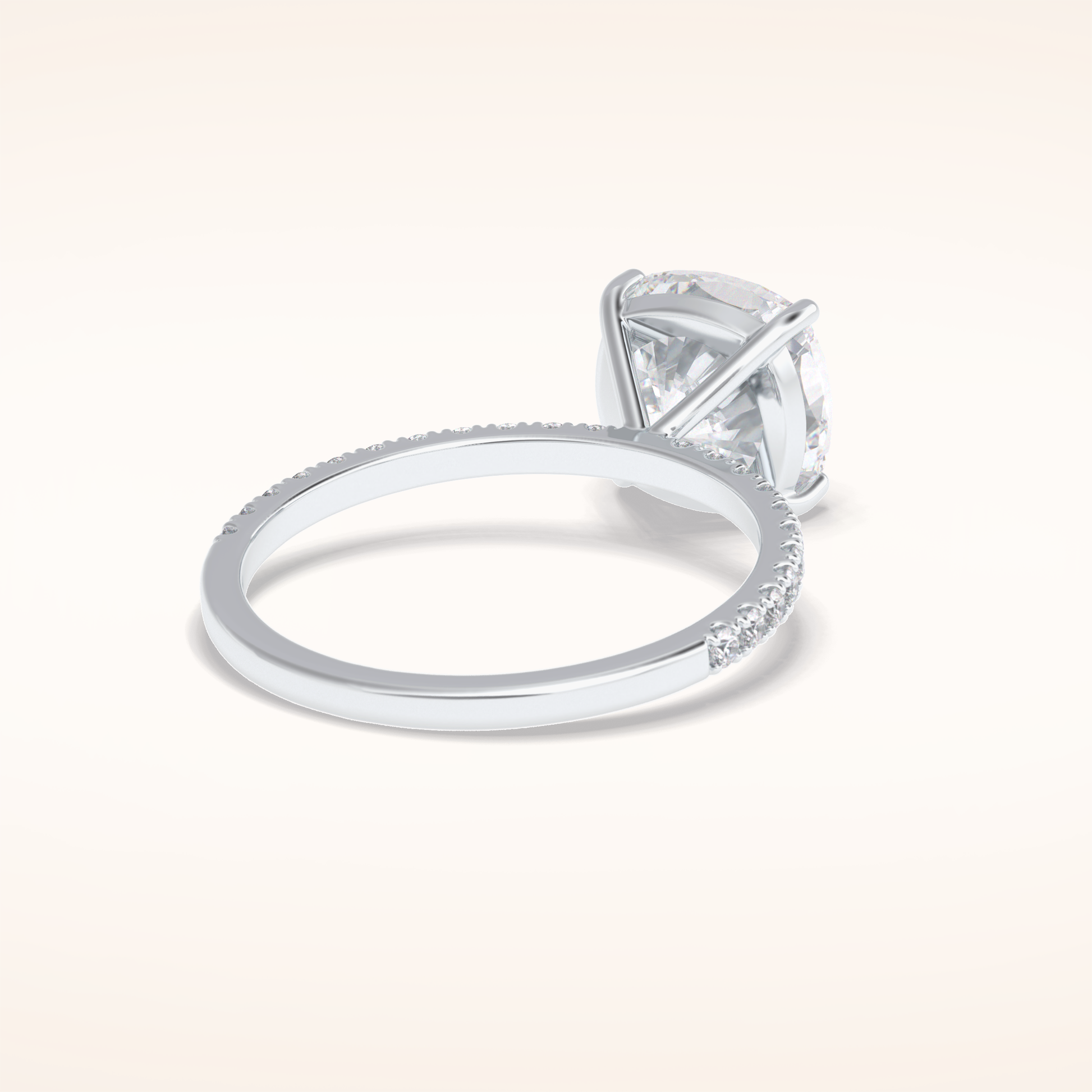 3.05 CT Cushion Shaped Pave Moissanite Engagement Ring