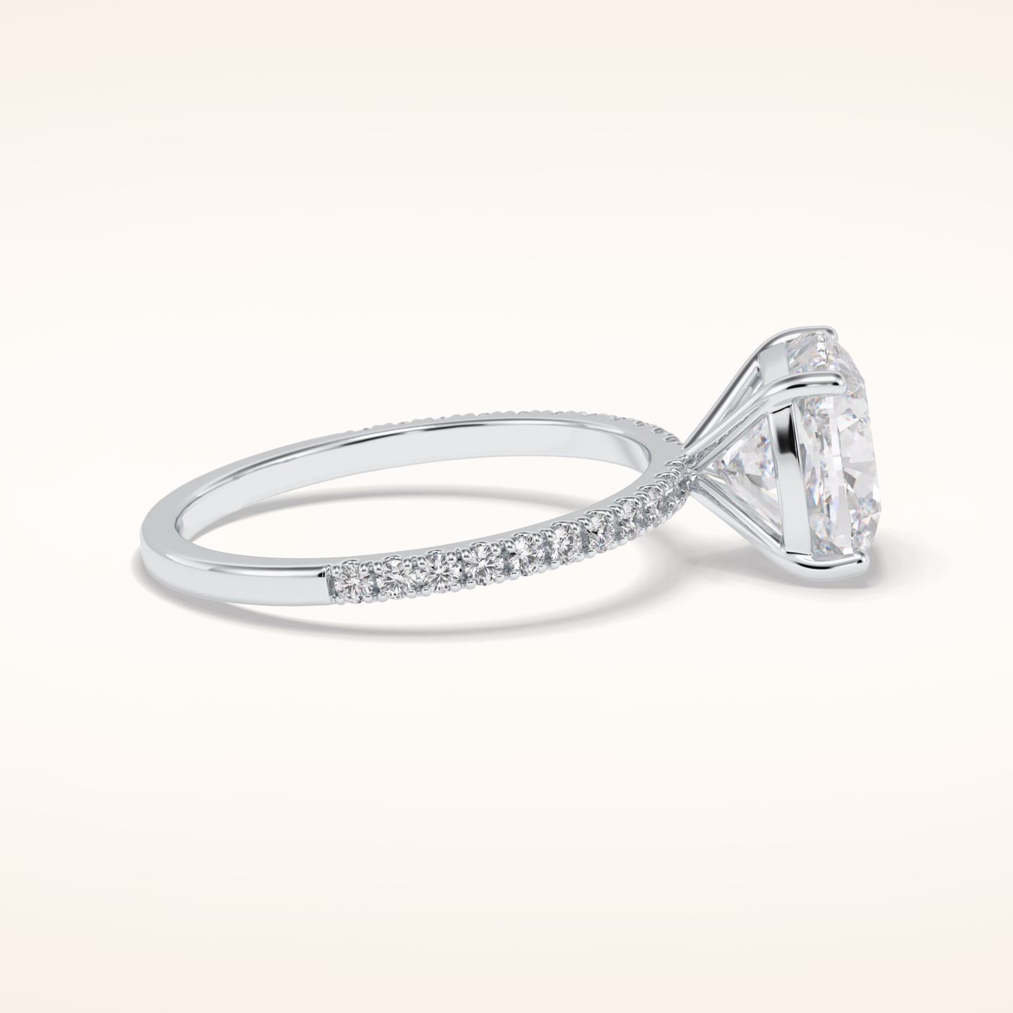 3.05 CT Cushion Shaped Pave Moissanite Engagement Ring