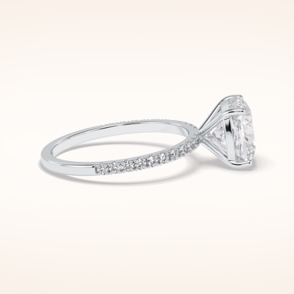3.05 CT Cushion Shaped Pave Moissanite Engagement Ring