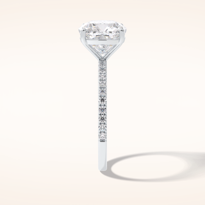 3.05 CT Cushion Shaped Pave Moissanite Engagement Ring