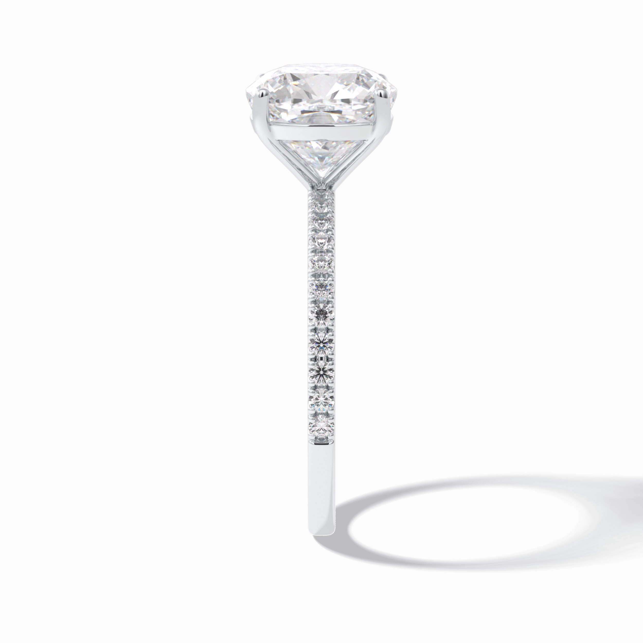 Cushion Pave Lab Grown Diamond Engagement Ring