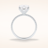 3.05 CT Cushion Shaped Pave Moissanite Engagement Ring