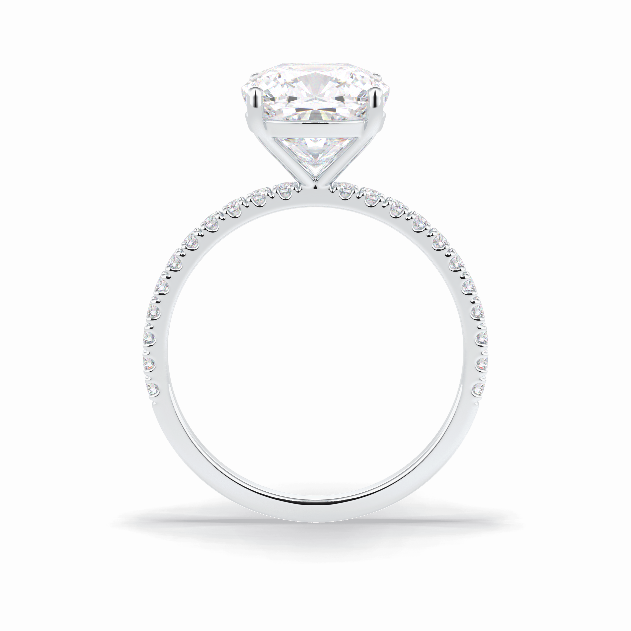 Cushion Pave Lab Grown Diamond Engagement Ring