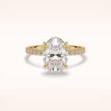 2.75 CT Oval Shaped Pave Moissanite Engagement Ring