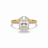 Oval Hidden Halo & Pave Lab Grown Diamond Engagement Ring