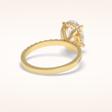 2.75 CT Oval Shaped Pave Moissanite Engagement Ring
