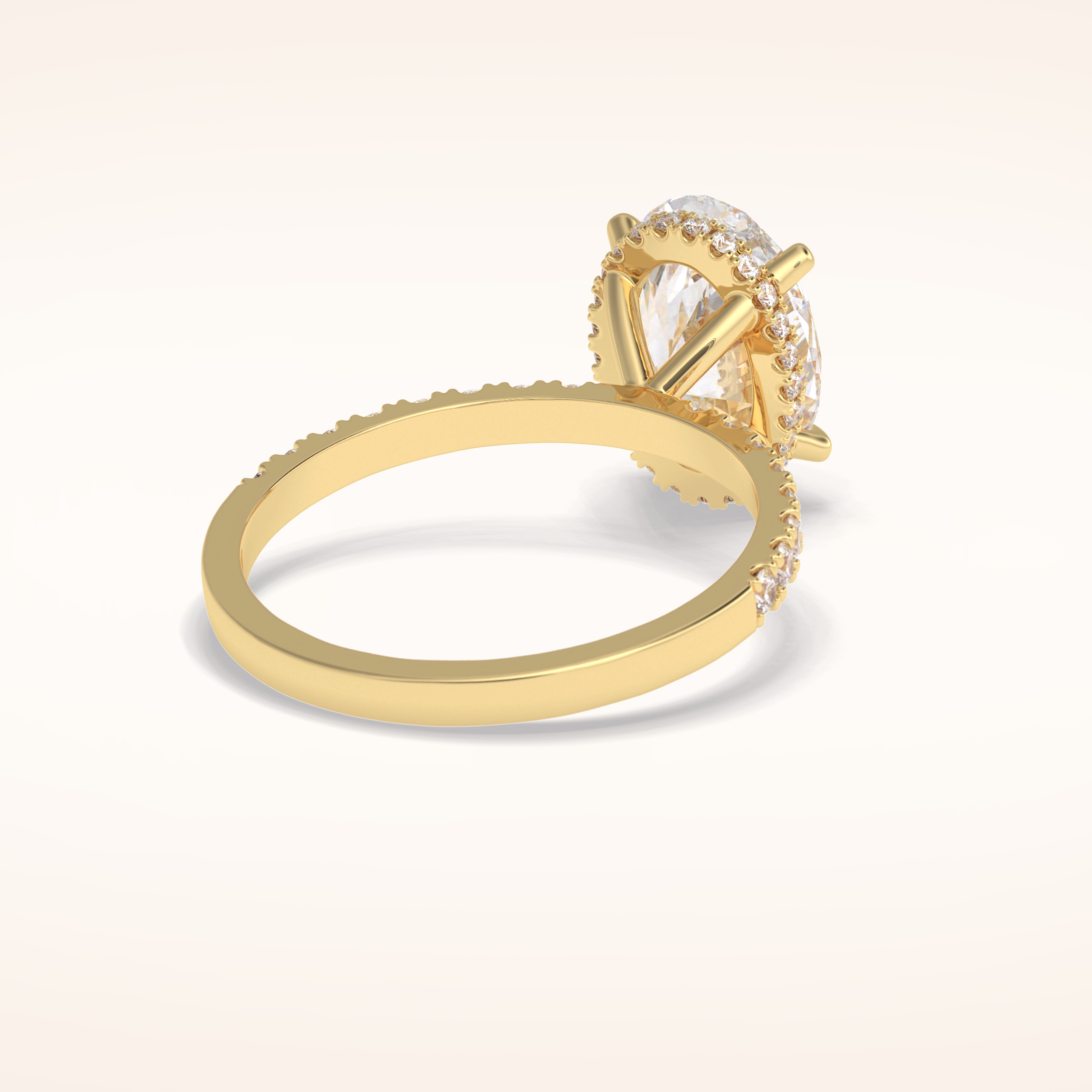 2.75 CT Oval Shaped Pave Moissanite Engagement Ring