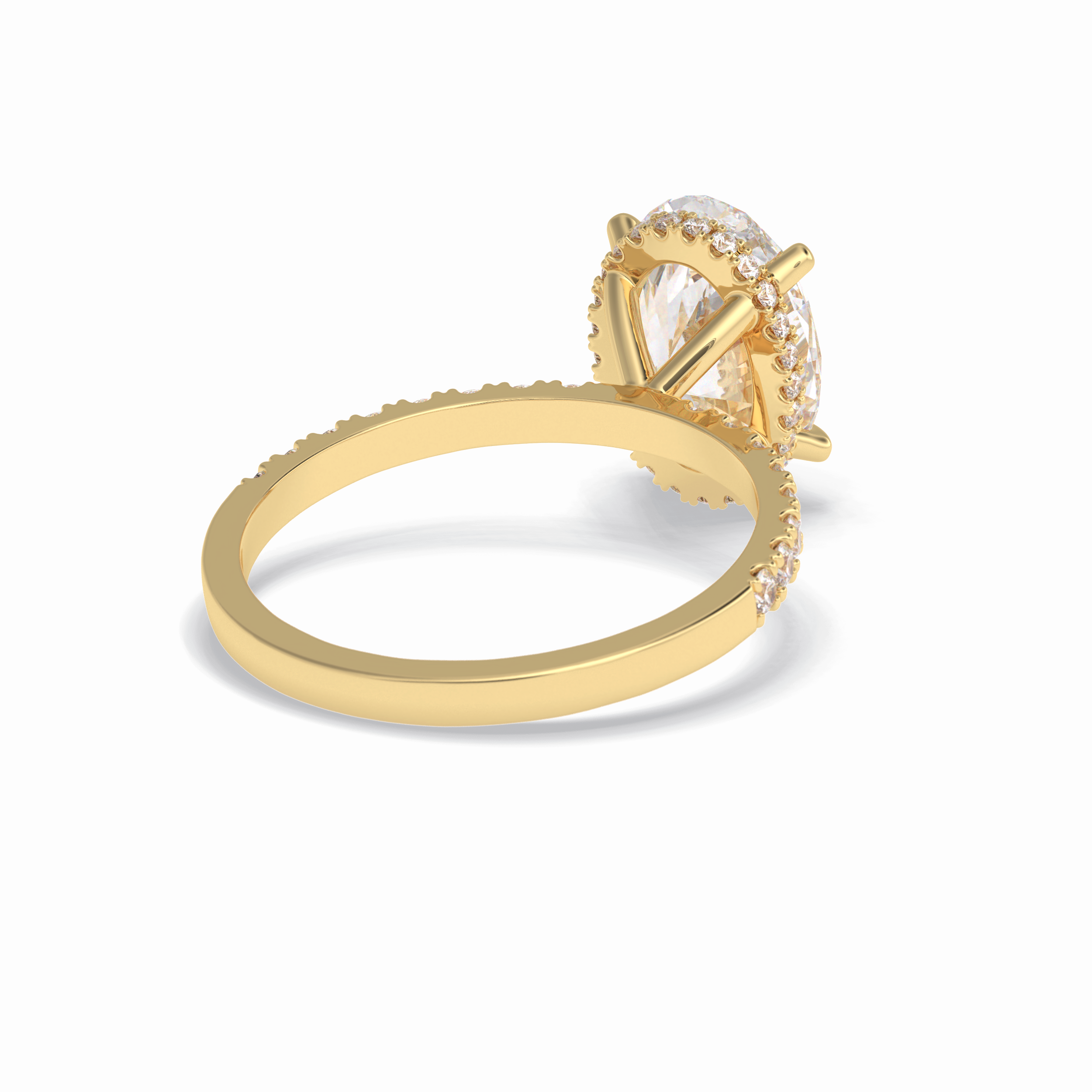 Oval Hidden Halo & Pave Lab Grown Diamond Engagement Ring