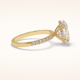 2.75 CT Oval Shaped Pave Moissanite Engagement Ring
