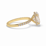 Oval Hidden Halo & Pave Lab Grown Diamond Engagement Ring