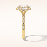 2.75 CT Oval Shaped Pave Moissanite Engagement Ring