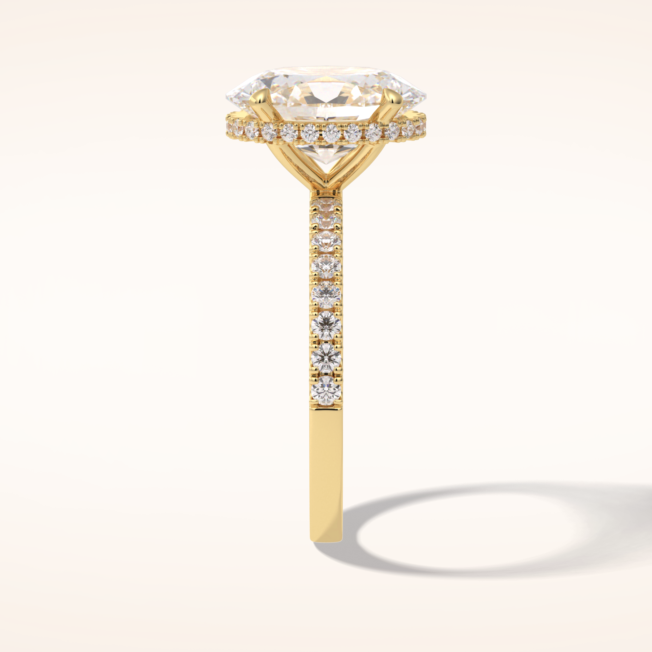 2.75 CT Oval Shaped Pave Moissanite Engagement Ring