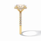 Oval Hidden Halo & Pave Lab Grown Diamond Engagement Ring