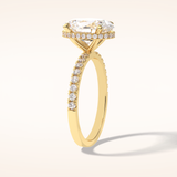 2.75 CT Oval Shaped Pave Moissanite Engagement Ring