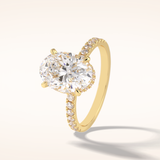 2.75 CT Oval Shaped Pave Moissanite Engagement Ring