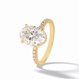 Oval Hidden Halo & Pave Lab Grown Diamond Engagement Ring