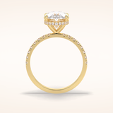 2.75 CT Oval Shaped Pave Moissanite Engagement Ring