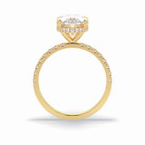 Oval Hidden Halo & Pave Lab Grown Diamond Engagement Ring