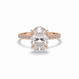 Oval Hidden Halo & Pave Lab Grown Diamond Engagement Ring