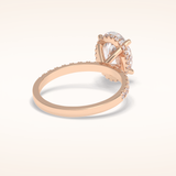 2.75 CT Oval Shaped Pave Moissanite Engagement Ring