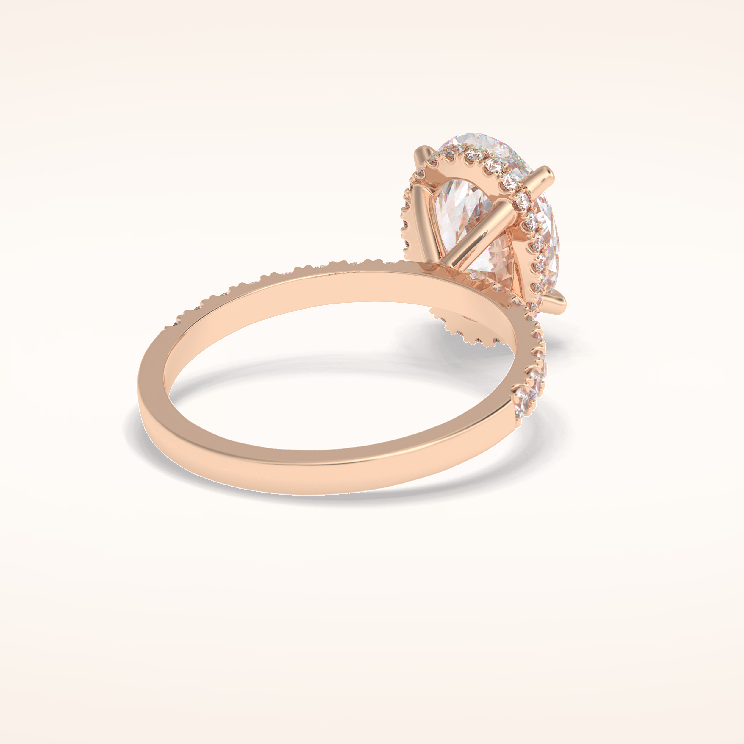 2.75 CT Oval Shaped Pave Moissanite Engagement Ring