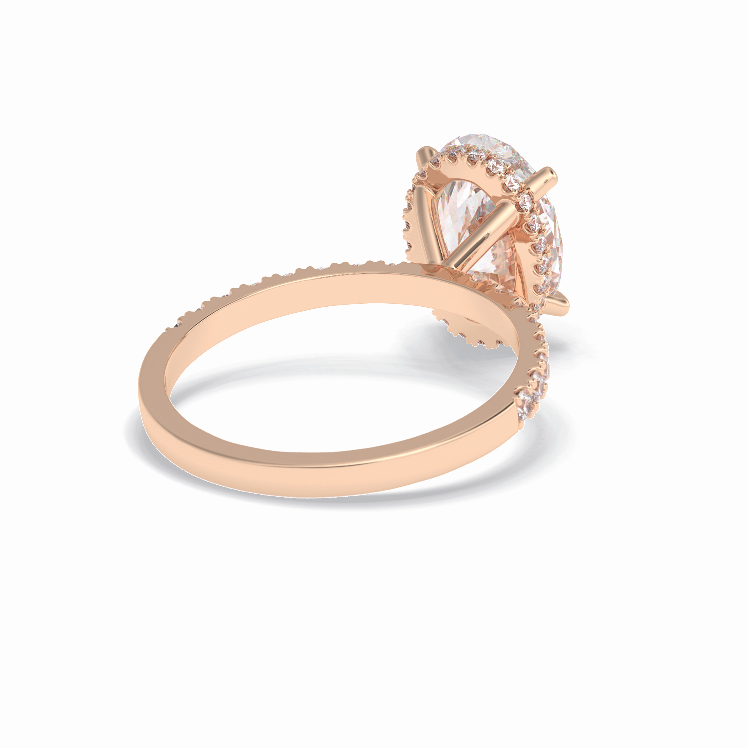 Oval Hidden Halo & Pave Lab Grown Diamond Engagement Ring