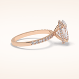 2.75 CT Oval Shaped Pave Moissanite Engagement Ring
