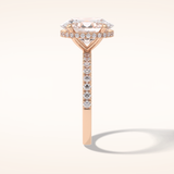 2.75 CT Oval Shaped Pave Moissanite Engagement Ring
