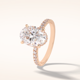 2.75 CT Oval Shaped Pave Moissanite Engagement Ring