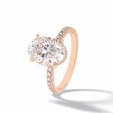 Oval Hidden Halo & Pave Lab Grown Diamond Engagement Ring