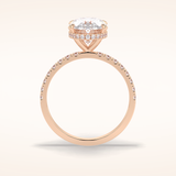 2.75 CT Oval Shaped Pave Moissanite Engagement Ring