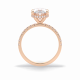 Oval Hidden Halo & Pave Lab Grown Diamond Engagement Ring
