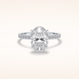 2.75 CT Oval Shaped Pave Moissanite Engagement Ring