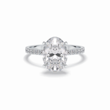 Oval Hidden Halo & Pave Lab Grown Diamond Engagement Ring