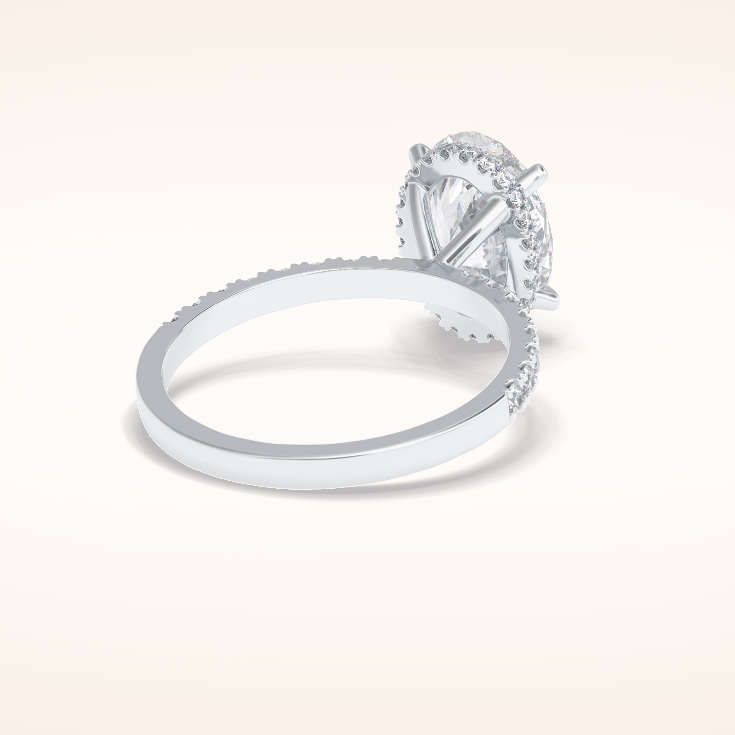2.75 CT Oval Shaped Pave Moissanite Engagement Ring