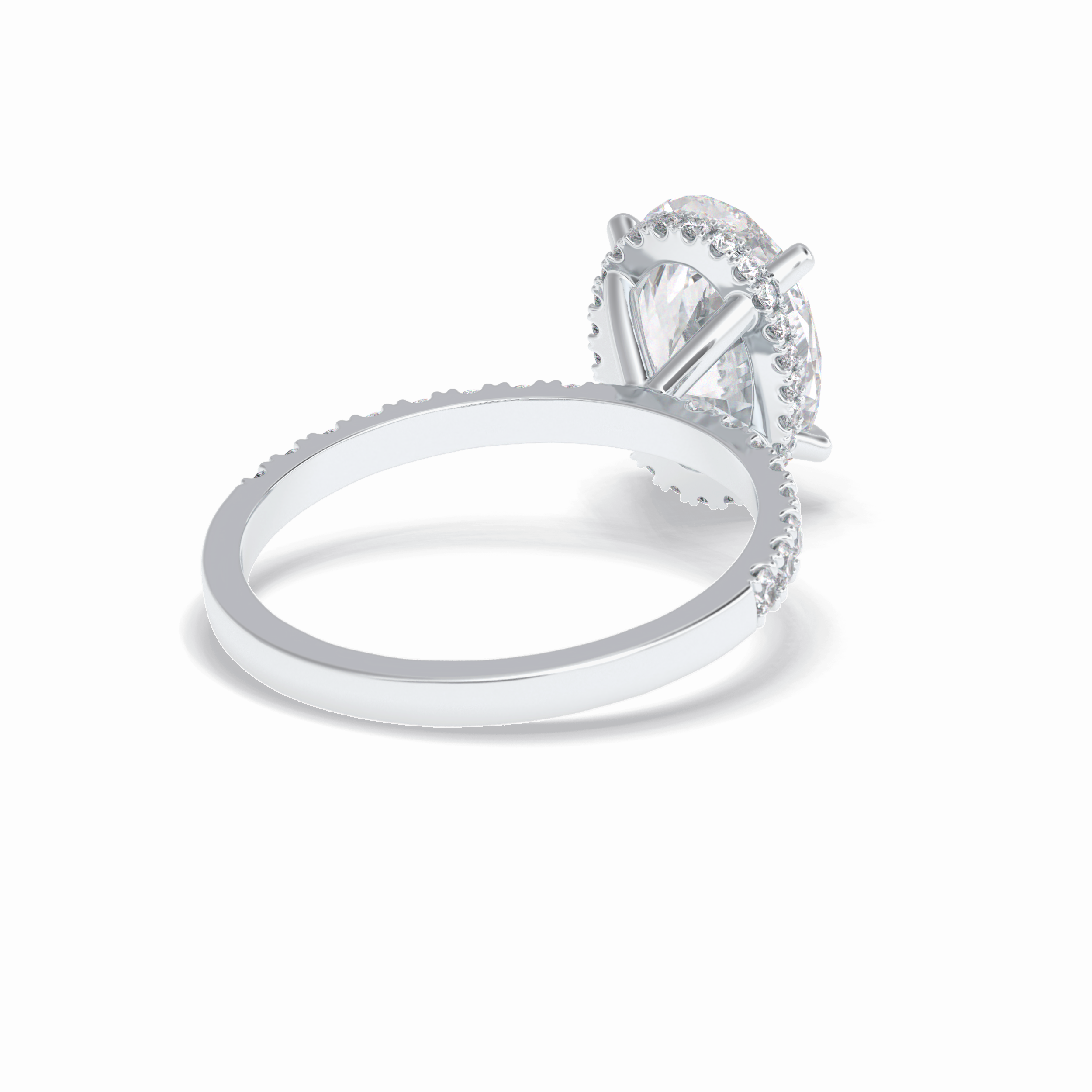 Oval Hidden Halo & Pave Lab Grown Diamond Engagement Ring