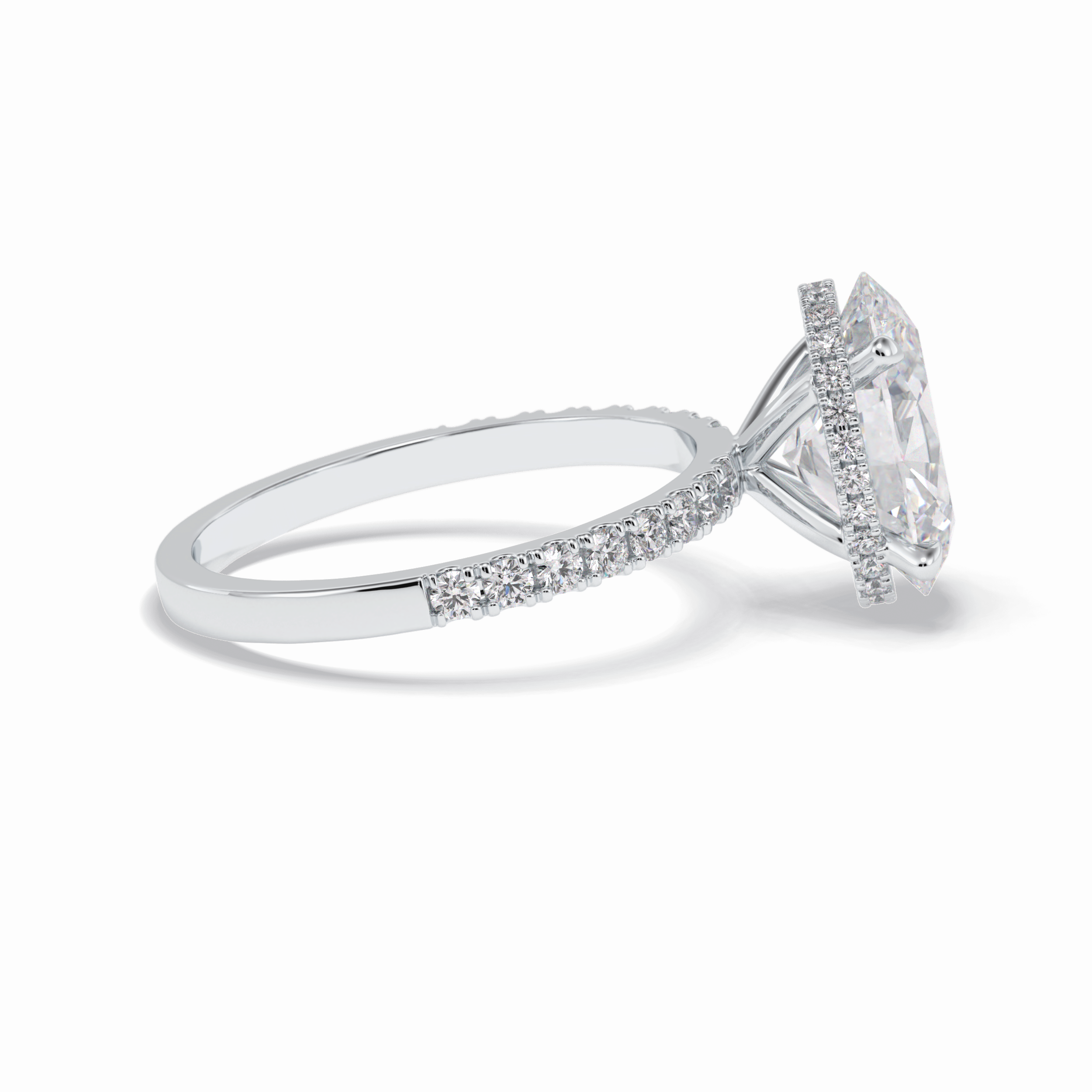 Oval Hidden Halo & Pave Lab Grown Diamond Engagement Ring