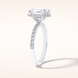 2.75 CT Oval Shaped Pave Moissanite Engagement Ring