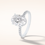 2.75 CT Oval Shaped Pave Moissanite Engagement Ring