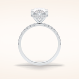 2.75 CT Oval Shaped Pave Moissanite Engagement Ring