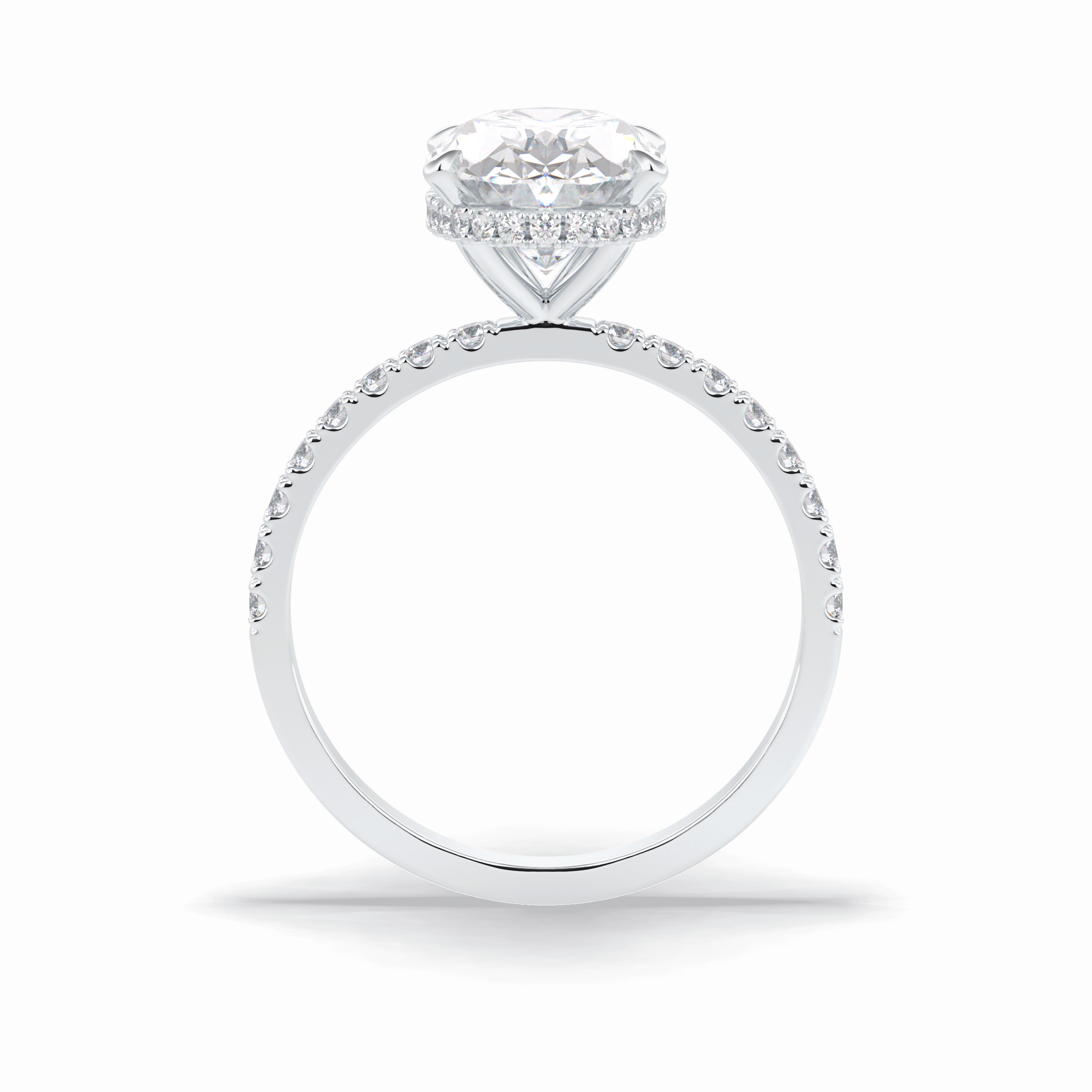 Oval Hidden Halo & Pave Lab Grown Diamond Engagement Ring