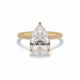 Pear Hidden Halo & Pave Lab Grown Diamond Engagement Ring