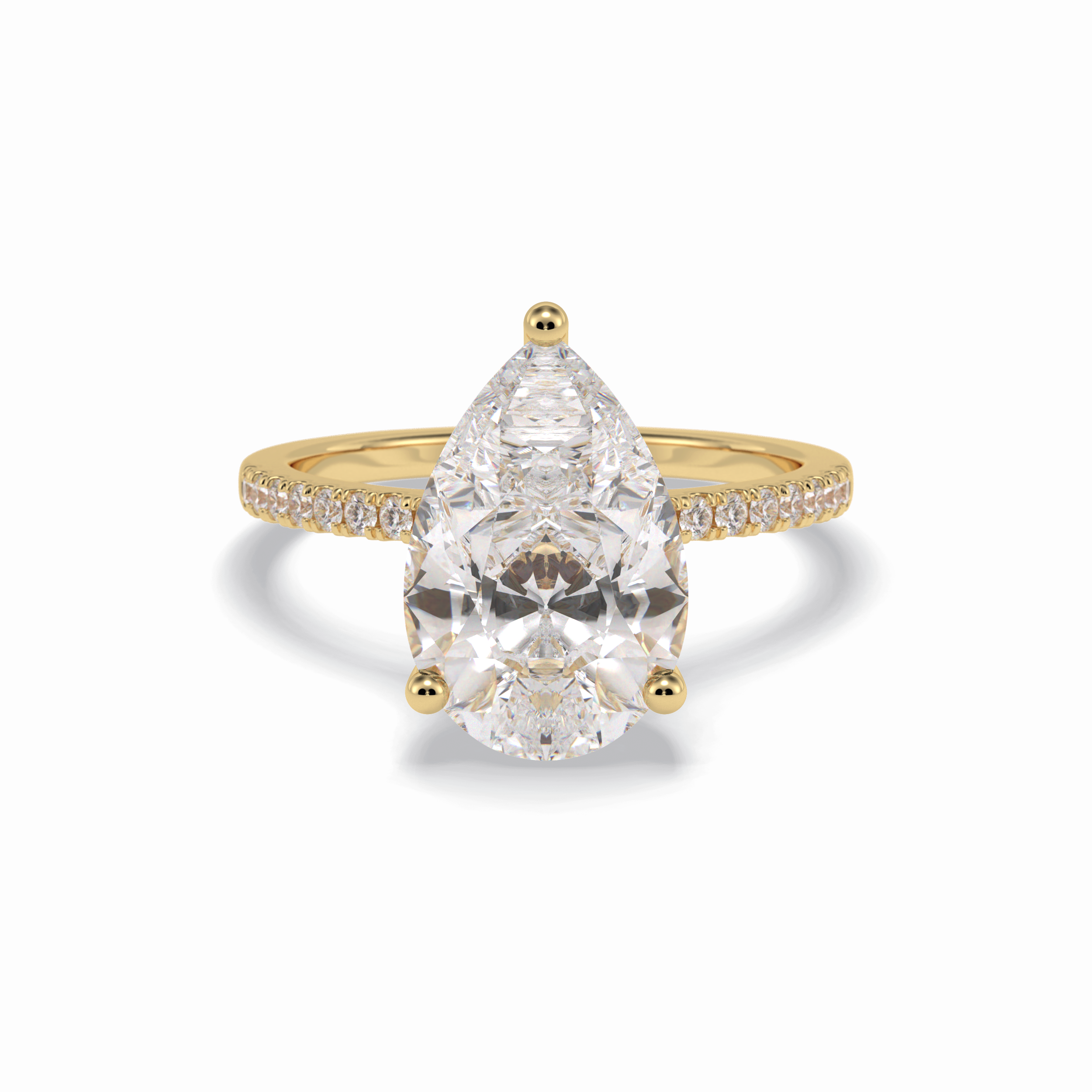 Pear Hidden Halo & Pave Lab Grown Diamond Engagement Ring