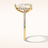 3.5 CT Pear Shaped Pave Moissanite Engagement Ring