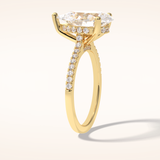3.5 CT Pear Shaped Pave Moissanite Engagement Ring