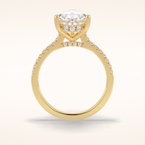 3.5 CT Pear Shaped Pave Moissanite Engagement Ring