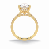 Pear Hidden Halo & Pave Lab Grown Diamond Engagement Ring