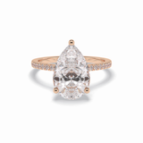 Pear Hidden Halo & Pave Lab Grown Diamond Engagement Ring