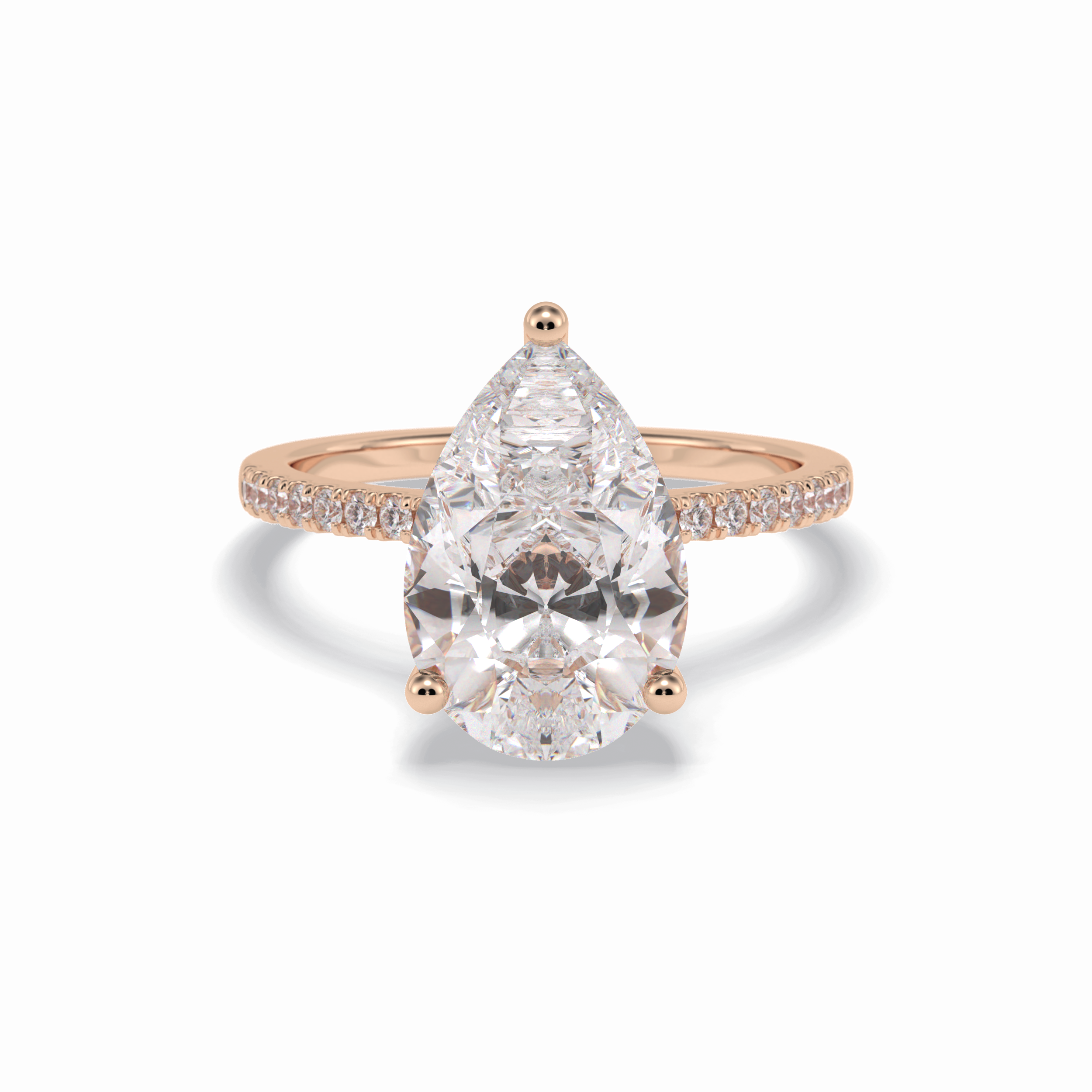 Pear Hidden Halo & Pave Lab Grown Diamond Engagement Ring
