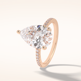 3.5 CT Pear Shaped Pave Moissanite Engagement Ring
